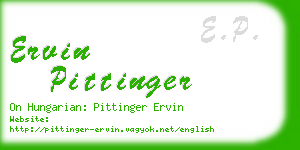 ervin pittinger business card
